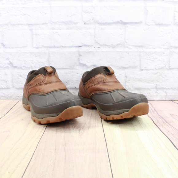 LL Bean Brown Leather Storm Chaser Slip On Duck Boots Size 8.5 M - Picture 3 of 9